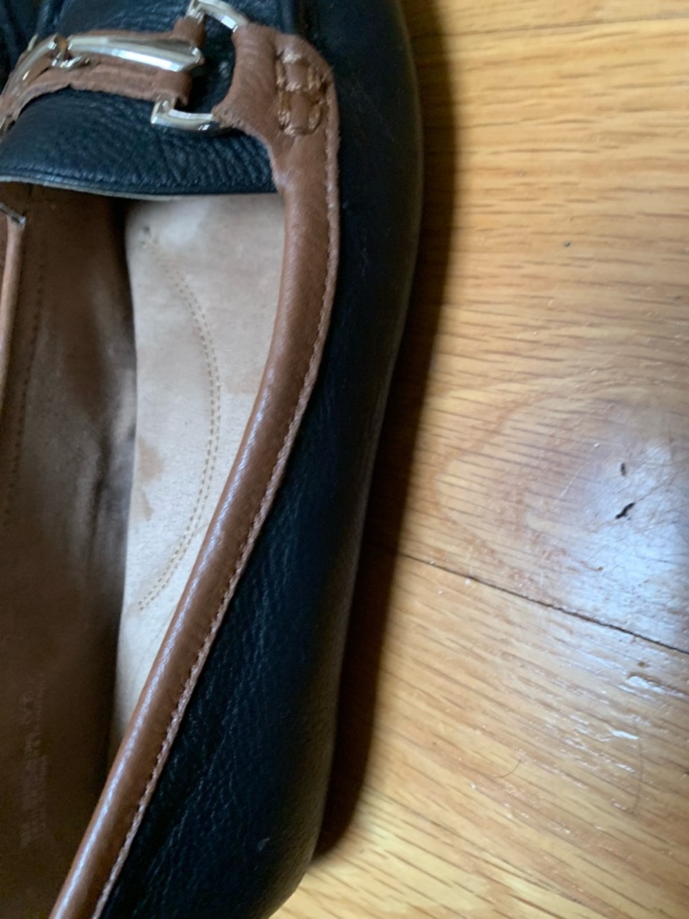 Aerosoles Drive Along Black Brown Leather Loafers Size 9 Comfort Driving Flats - Picture 6 of 9